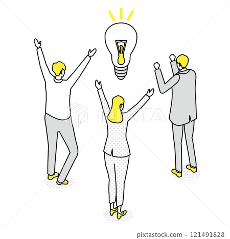 Isometric_A man who has a good idea for business Isometric_A man who has a good idea for business 121491828