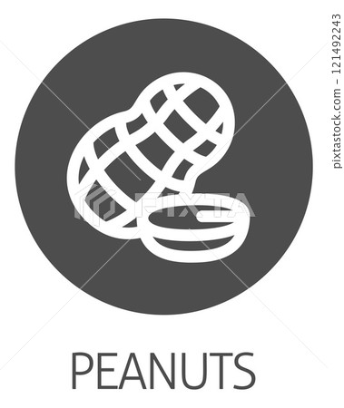 Peanut Nut Food Allergy Icon Concept 121492243