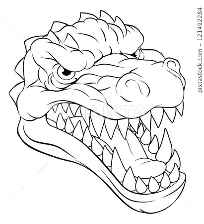 Crocodile Alligator Cartoon Lizard Dino Monster 121492284