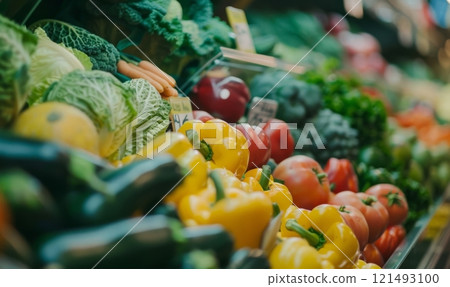 Fresh vegetables in the market, healthy food concept 121493100