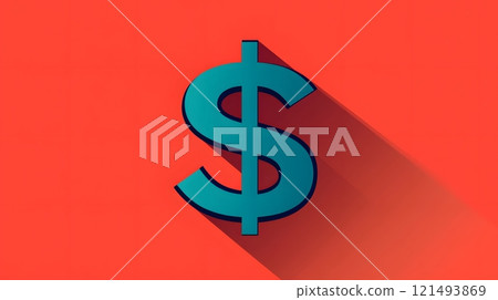 Bold dollar sign icon in a flat style, sleek and professional design 121493869