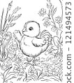 coloring page  dancing  baby chicken  121494573