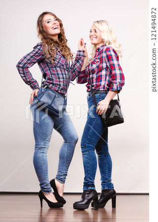 adult daughter and mother with handbags adult daughter and mother with handbags 121494872