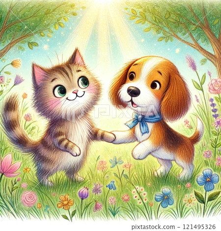 Cats and dogs 121495326