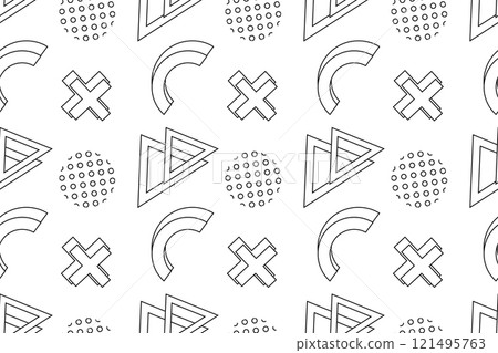 Abstract Geometric Coloring Page with Triangles and Crosses Abstract Geometric Coloring Page with Triangles and Crosses 121495763