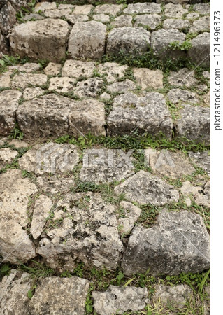 Stone steps at the ruins of Katsuren Castle, Okinawa - Okinawa Travel Stone steps at the ruins of Katsuren Castle, Okinawa - Okinawa Travel 121496373
