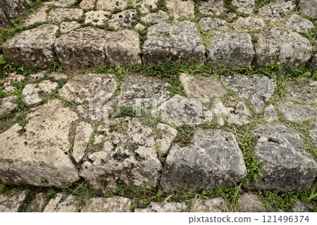 Stone steps at the ruins of Katsuren Castle, Okinawa - Okinawa Travel 121496374