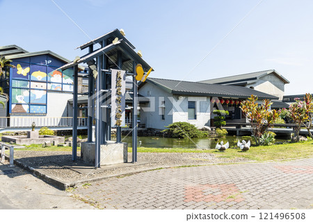 The architectural landscape of Meinong Hakka Cultural Museum in Kaohsiung, Taiwan. It is one of the famous attractions in Kaohsiung. 121496508