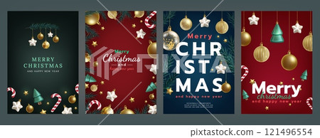 New Year background. Ornament of ball, decoration tree with jewelry. Christmas card. Holiday poster Xmas 3D isolated elements. Elegant design. Bauble and candy cane. Noel postcard. Vector template set New Year background. Ornament of ball, decoration tree with jewelry. Christmas card. Holiday poster Xmas 3D isolated elements. Elegant design. Bauble and candy cane. Noel postcard. Vector template set 121496554