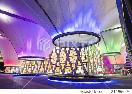 Building view of the Dadong Arts Center in Fengshan District, Kaohsiung, Taiwan is positioned as a multi-functional cultural park. 121496639