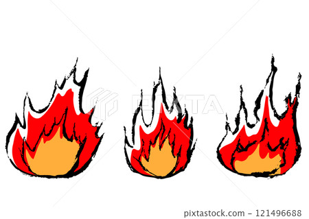 筆觸手繪火焰插畫集 121496688