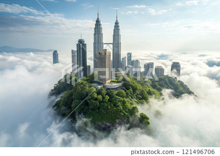Floating Island of Skyscrapers 121496706