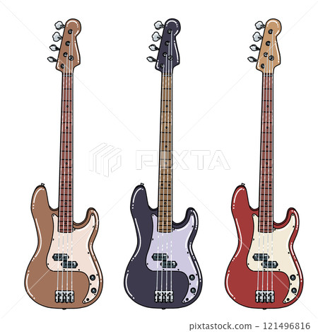 Illustration of three basses 121496816