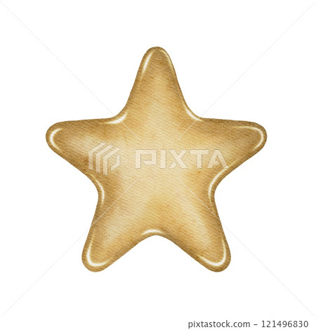 Star painted with watercolor in kids style 121496830