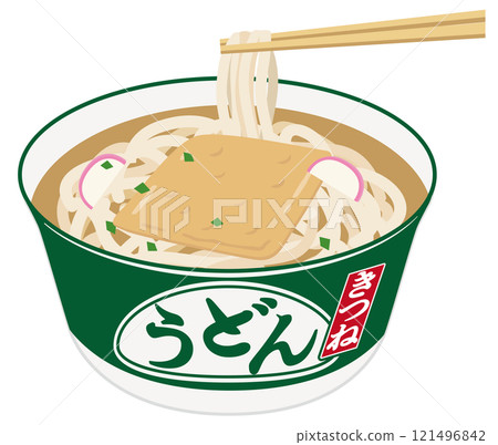 Cup noodles_kitsune udon_pick up the noodles 121496842