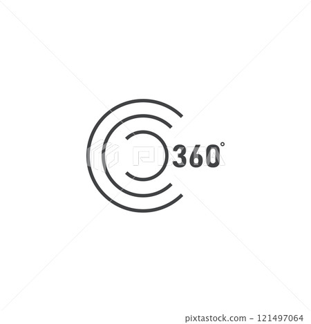 angle 360 degrees sign icon. geometry math symbol. full rotation angle 360 degrees sign icon. geometry math symbol. full rotation 121497064