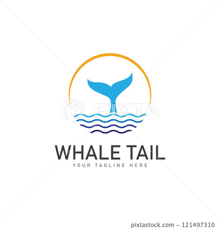 Whale tail icon vector illustration 121497310