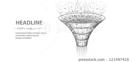 Funnel. Customer conversion process, data filter, sale strategy, client flow, web marketing, lead generation, information analysis concept 121497428
