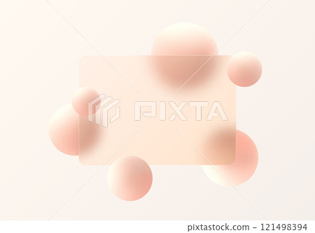 Glass morphism website landing page template. Glass partition with floating spheres. Glass morphism website landing page template. Glass partition with floating spheres. 121498394