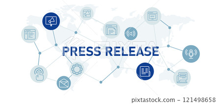 Press release public news headline information social announcement article report publish for media 121498658