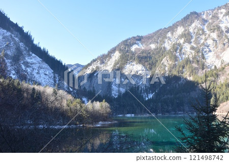 landscape of five flowers lake at Jiuzhaigou natural national park travel location in China landscape of five flowers lake at Jiuzhaigou natural national park travel location in China 121498742