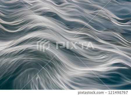 Thick fog blows over the sea surface in winter.AI Generated 121498767