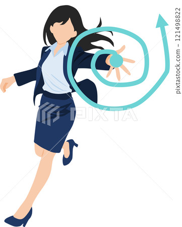 Illustration of a businesswoman thinking about business strategies Illustration of a businesswoman thinking about business strategies 121498822