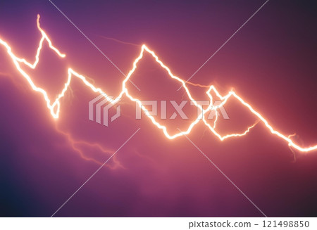 Lightning streaks clearly across the dark sky.AI Generated Lightning streaks clearly across the dark sky.AI Generated 121498850