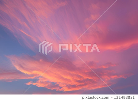 Sky painted entirely in shades of red-pink.AI Generated 121498851
