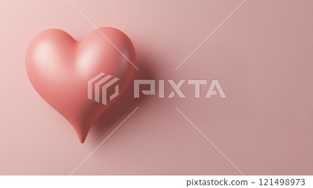 Glowing Heart Shaped Advertising Banner with Soft Pastel Tones 121498973