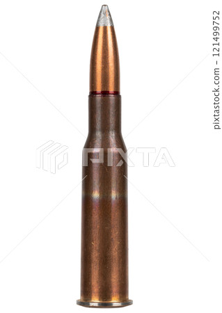 7.62x54R Mosin-Nagant cartridge isolated on the white 121499752