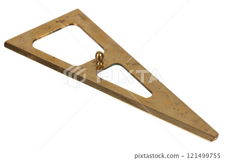 retro school brass triangle isolated on white retro school brass triangle isolated on white 121499755