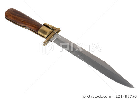 vintage hunting knife isolated on white 121499756