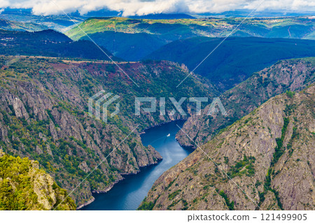 River Sil Canyon, Galicia Spain. Mountain view. 121499905