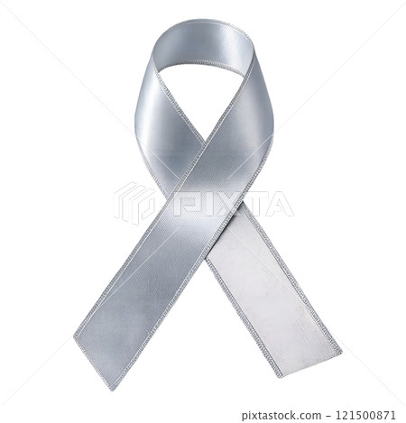 Silver atlas ribbon isolated on the transparent background. Festive decoration element Silver atlas ribbon isolated on the transparent background. Festive decoration element 121500871