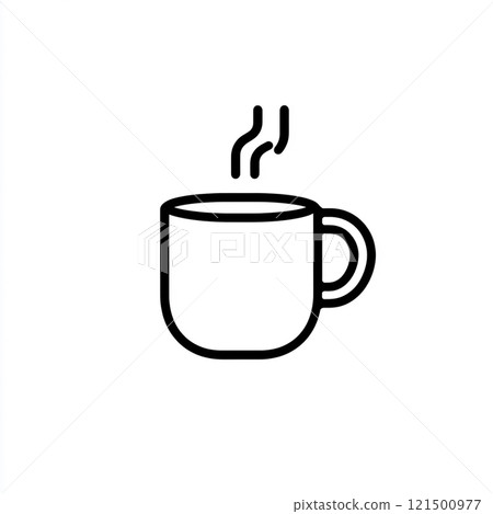 Simple outline icon of a hot drink on a white background. Simple outline icon of a hot drink on a white background. 121500977