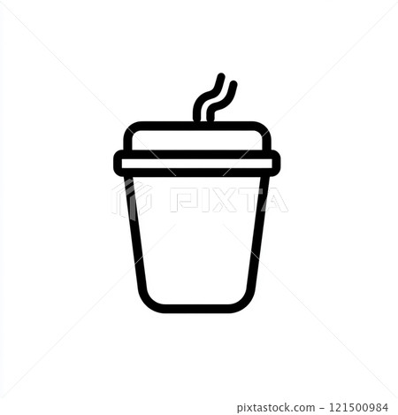 Simple outline icon of a hot drink on a white background. Simple outline icon of a hot drink on a white background. 121500984