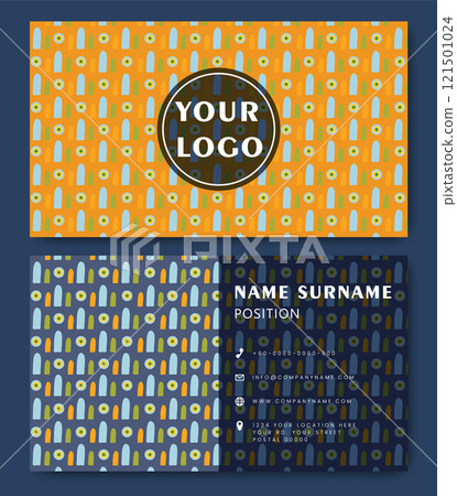 Set of business cards with abstract pattern. Double sided corporate card template Set of business cards with abstract pattern. Double sided corporate card template 121501024