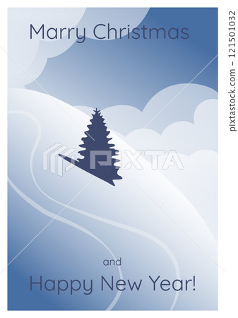 Christmas holiday invitation postcard. New Year holidays greeting card. Cartoon illustration 121501032