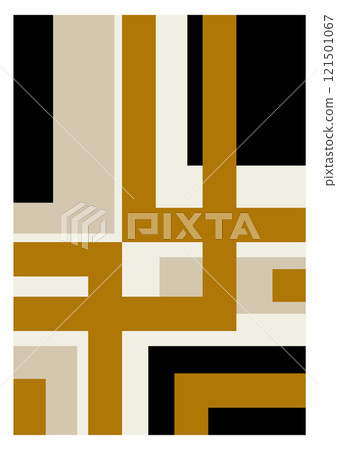 Minimalist poster with simple geometric shapes. Modern aesthetic abstract 2d art Minimalist poster with simple geometric shapes. Modern aesthetic abstract 2d art 121501067