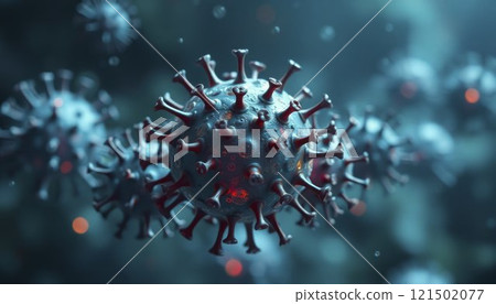 virus bacteri and corona virus 3d rendering 121502077