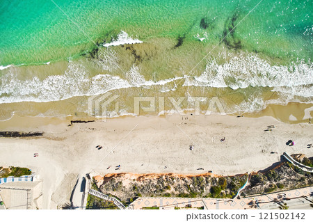 Aerial view Torre de la Horadada beach. Costa Blanca, Spain 121502142