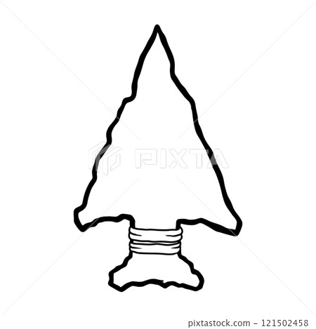 Illustration of stone arrowhead. Design element for poster, card, banner, logo, emblem. Vector illustration Illustration of stone arrowhead. Design element for poster, card, banner, logo, emblem. Vector illustration 121502458