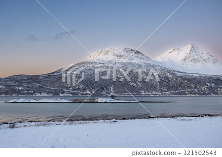Fjord, small island and a mountain, Norway Fjord, small island and a mountain, Norway 121502543