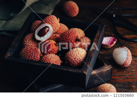 Small Box of Fresh Lychees 121503660