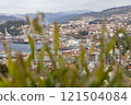 Vigo. View of the city of Vigo from Spain. View of the Atlantic coast. Atlantic Ocean. Background photo. Digital image. Panoramic view with drone. Aerial view of the port of the Spanish city of Vigo. 121504084