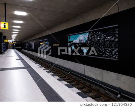 Underground train UBahn at train station in Berlin, Germany Underground train UBahn at train station in Berlin, Germany 121504580