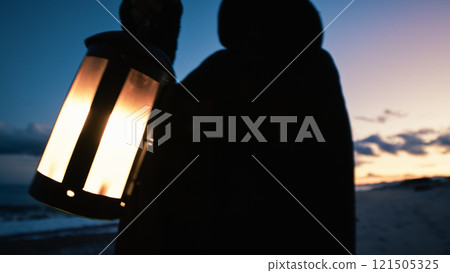 Waving Lantern In The Hands Of The Monk 121505325