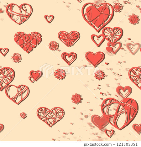 Seamless pattern with hearts . A repeating texture  for decorating Valentine's day. 121505351