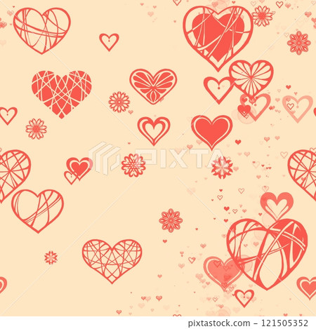 Seamless pattern with hearts . A repeating texture  for decorating Valentine's day. 121505352